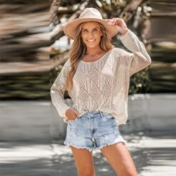 Women's Cutout Textured Knit Drop Sleeve Sweater - Cupshe 11 Women's Cutout Textured Knit Drop Sleeve Sweater - Cupshe -BLAZER GUEST 2f3fb204 cbbb 4db2 af51 d3658a3e94a1