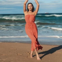 Women's Drawstring Ruffled Maxi Tube Dress - Cupshe -BLAZER GUEST 2fa124fd 141e 4597 8b74 2ed0ec613261