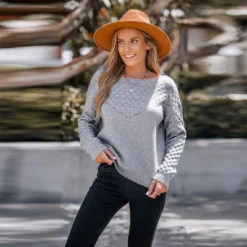 Women's Rib Long Sleeve Sweater - Cupshe -BLAZER GUEST 30adf5aa ee3b 4b23 b0c1 788eba62bb2b