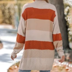 Women's Striped Textured Knit Open Front Cardigan - Cupshe -BLAZER GUEST 30b3edd1 6d2b 4710 b867 9a873fb408ae