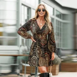 Women's Boho Chic Printed V-Neck Mini Dress - Cupshe -BLAZER GUEST 31d48aec 8dad 4ad5 81bb 4210edb0ae62