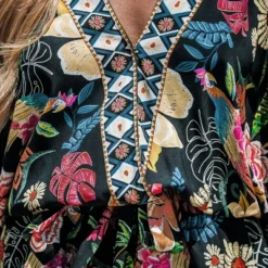 Women's Floral Print Tie Waist Romper - Cupshe -BLAZER GUEST 33fb6917 905d 43f1 92b2 c73ee0d69945