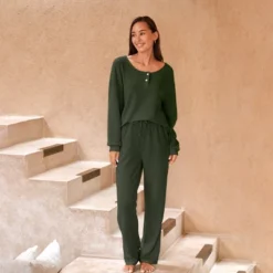 Women's Cozy Olive Green Long Sleeves Pants Pajama Sets - Cupshe -BLAZER GUEST 342f4bb5 ce53 4c3a b111 6c31255034fc