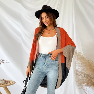 Women's Sunrise Memory Ribbed Colorblock Dolman Sleeve Cardigan - Cupshe 2 Women's Sunrise Memory Ribbed Colorblock Dolman Sleeve Cardigan - Cupshe - Image 2