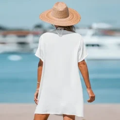 Women's V Neck Shirt Cover Up Dress - Cupshe