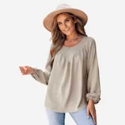 Women's Apricot Peasant Sleeve Shirred Top - Cupshe -BLAZER GUEST 36015b3f 5b16 4efb 89fd d713cf14ba27