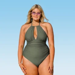 Women's Green Plus Size One Piece Ruched Cutout Halter Self Tied Bathing Suit - Cupshe -Olive 13 Women's Green Plus Size One Piece Ruched Cutout Halter Self Tied Bathing Suit - Cupshe -Olive -BLAZER GUEST 37532efb ffcd 4c17 b7c3 7000c4eaa835