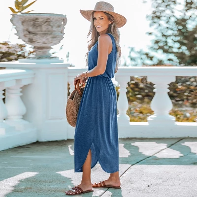 Women's Scoop Neck Side Slit Maxi Dress - Cupshe 3 Women's Scoop Neck Side Slit Maxi Dress - Cupshe - Image 3