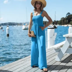 Women's Straight Neck Wide Straps Smocked Wide Leg Jumpsuit - Cupshe 9 Women's Straight Neck Wide Straps Smocked Wide Leg Jumpsuit - Cupshe -BLAZER GUEST 3871a003 e6df 4ee1 9b20 9e58bc879755