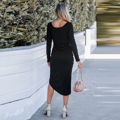 Women's Onyx Belted Wrap Midi Dress - Cupshe 2 Women's Onyx Belted Wrap Midi Dress - Cupshe - Image 2