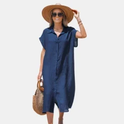 Women's Buttoned Cover Up Shirt Dress - Cupshe -BLAZER GUEST 3aea58f5 cd53 4ce1 95ed ea31158467d5