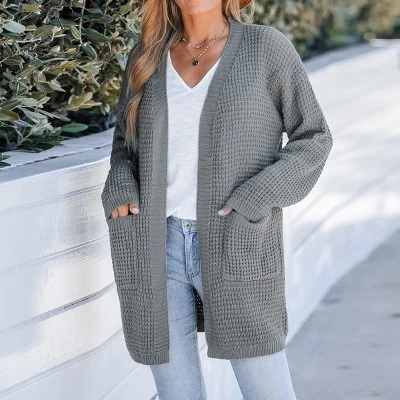 Women's Chunky Knit Open Front Cardigan - Cupshe 2 Women's Chunky Knit Open Front Cardigan - Cupshe - Image 2