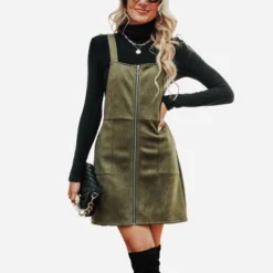 Women's Suede O-Ring Pinafore Dress - Cupshe -Green -BLAZER GUEST 3c15922f 601d 411f bbbe eb4117a748d7