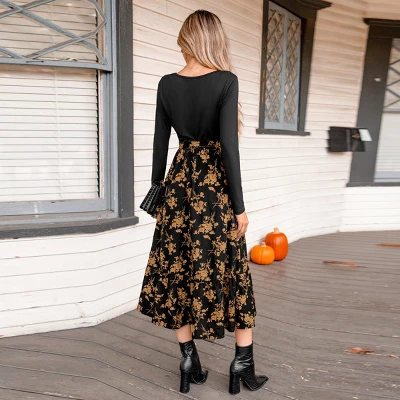 Women's Belted Floral Print Long Sleeve Maxi Dress - Cupshe 4 Women's Belted Floral Print Long Sleeve Maxi Dress - Cupshe - Image 4