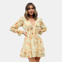 Women's V Neck Floral Cutout Mini Dress - Cupshe -BLAZER GUEST 3dfd9231 28e7 4653 82ca b9372b470172