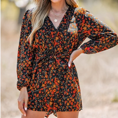 Women's Belted Ditsy Floral Print Romper - Cupshe 6 Women's Belted Ditsy Floral Print Romper - Cupshe - Image 6