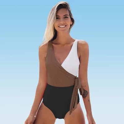 Women's Color Block Tie Side One Piece Swimsuit - Cupshe 9 Women's Color Block Tie Side One Piece Swimsuit - Cupshe - Image 9