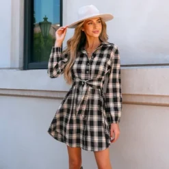 Women's Belted Plaid Mini Shirt Dress - Cupshe 13 Women's Belted Plaid Mini Shirt Dress - Cupshe -BLAZER GUEST 3fe0c268 be1d 40ca abab 96cd4724c5e4