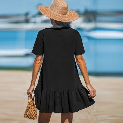 Women's V-Neck Flounce Mini Dress - Cupshe 4 Women's V-Neck Flounce Mini Dress - Cupshe - Image 4