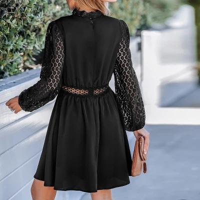 Women's Lace Mock Neck Mini Dress - Cupshe 3 Women's Lace Mock Neck Mini Dress - Cupshe - Image 3