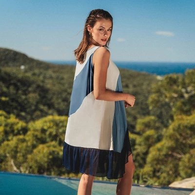 Women's Colorblock Asymmetrical Cover-Up Dress - Cupshe 3 Women's Colorblock Asymmetrical Cover-Up Dress - Cupshe - Image 3