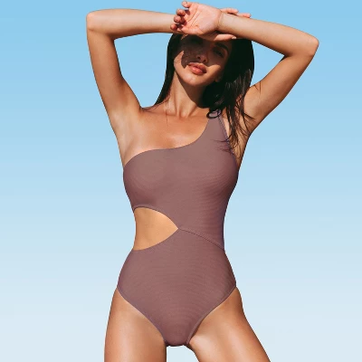 Women's One Shoulder Cutout One Piece Swimsuit - Cupshe 3 Women's One Shoulder Cutout One Piece Swimsuit - Cupshe - Image 3