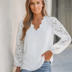 Women's Floral Lace Scalloped V Neck Top - Cupshe 10 Women's Floral Lace Scalloped V Neck Top - Cupshe -BLAZER GUEST 439c9295 f495 48fd 8382 7e4fde8b40b8