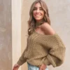 Women's Cable Knit Cutout Mock Neck Sweater - Cupshe