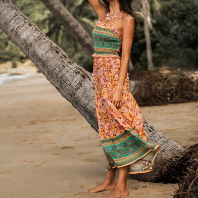 Women's Floral Paisley Smocked Maxi Dress -Cupshe 4 Women's Floral Paisley Smocked Maxi Dress -Cupshe - Image 4