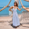 Women's Breezy Striped Maxi Dress For Beach Getaways - Cupshe