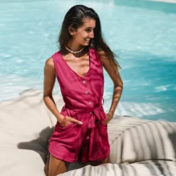Women's Textured Belted Button-Front Romper - Cupshe 10 Women's Textured Belted Button-Front Romper - Cupshe -BLAZER GUEST 494824d6 76c2 48c3 9e2e 781f16a1a5a8