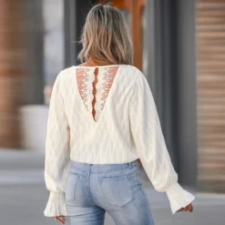 Women's Ivory Smocked Trumpet Sleeve Top - Cupshe 7 Women's Ivory Smocked Trumpet Sleeve Top - Cupshe -BLAZER GUEST 49583a33 4834 4937 a131 345e2009bfcf