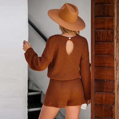 Women's Chunky Knit Drawstring Romper - Cupshe 3 Women's Chunky Knit Drawstring Romper - Cupshe - Image 3