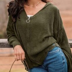 Women's Crochet O-Ring Zipper Sweater - Cupshe -BLAZER GUEST 4ac0bb75 a9cb 431d 89b8 2b9651de4e85