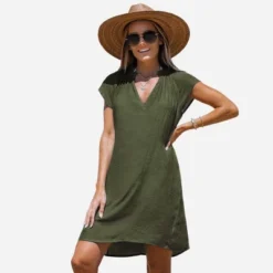 Women's V-Neck Short Sleeve Mini Cover-Up Dress - Cupshe -BLAZER GUEST 4b6fdb92 f2b3 4227 a578 47b1afdb580b