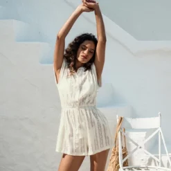 Women's Eyelet Tassel Tie Romper - Cupshe -BLAZER GUEST 4c783a47 a78c 4514 9f23 9f87d9194d6b