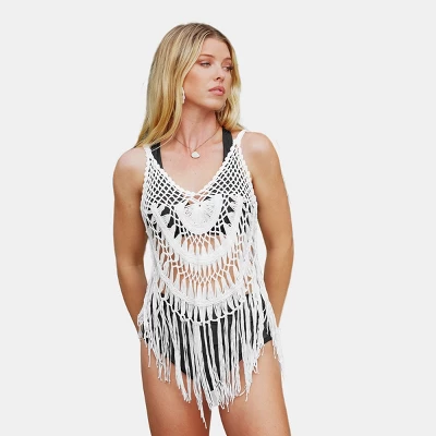 Women's Crochet Tassel Cover Up - Cupshe 5 Women's Crochet Tassel Cover Up - Cupshe - Image 5