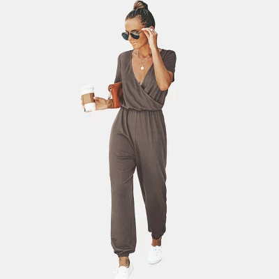 Women's Short Sleeve Wrap Loose Long Romper Jumpsuit - Cupshe 8 Women's Short Sleeve Wrap Loose Long Romper Jumpsuit - Cupshe - Image 8