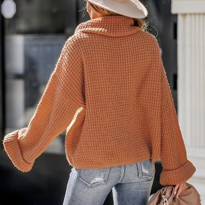 Women's Chunky Knit Turtleneck Sweater - Cupshe 3 Women's Chunky Knit Turtleneck Sweater - Cupshe - Image 3