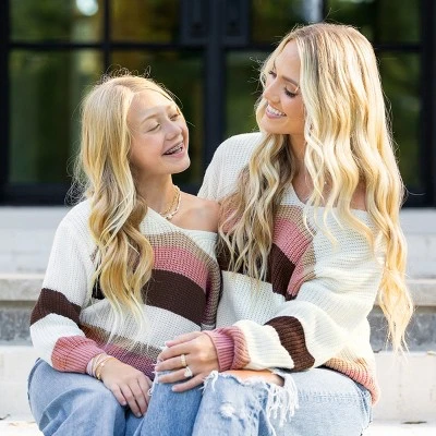 Women's Striped Drop Sleeve Rib Sweater - Cupshe 6 Women's Striped Drop Sleeve Rib Sweater - Cupshe - Image 6