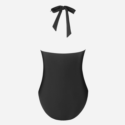 Women's Halter Cross Front One Piece Swimsuit -Cupshe 2 Women's Halter Cross Front One Piece Swimsuit -Cupshe - Image 2