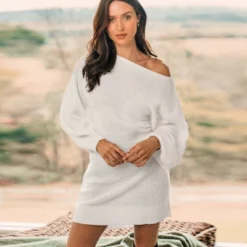 Women's Chunky Knit One-Shoulder Sweater Dress - Cupshe -BLAZER GUEST 4ef8457c 926a 49dd 9d9d d43dd56b942d