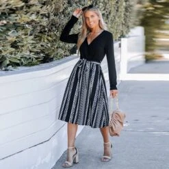 Women's Geo Print Belted Midi Dress - Cupshe -BLAZER GUEST 4ff62f4e f261 4dd9 b2ea f1ecbd9a176e