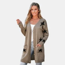 Women's Star Print Button-Front Cardigan - Cupshe 14 Women's Star Print Button-Front Cardigan - Cupshe -BLAZER GUEST 50549aca b7ef 4718 a908 2b94974d6aff