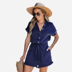 Women's Belted Button Front Romper - Cupshe 15 Women's Belted Button Front Romper - Cupshe -BLAZER GUEST 50e622fa 5637 4c99 bc62 abecfe2b0b1b