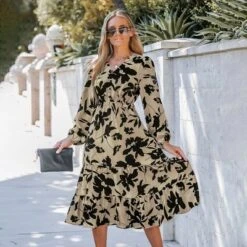 Women's Floral Print V-Neck Ruffled Midi Dress - Cupshe 8 Women's Floral Print V-Neck Ruffled Midi Dress - Cupshe -BLAZER GUEST 521737a8 5fdc 496c a39f 263cb2d7641c