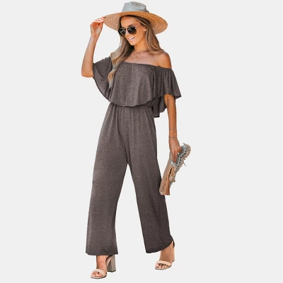 Women's Short Sleeve Off-the-Shoulder Jumpsuit - Cupshe 5 Women's Short Sleeve Off-the-Shoulder Jumpsuit - Cupshe - Image 5