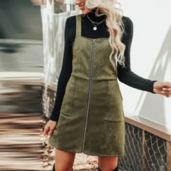 Women's Suede O-Ring Pinafore Dress - Cupshe -Green -BLAZER GUEST 53926bfa 14c3 4602 b65d 1df36ae1ff6a
