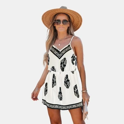 Women's Abstract Leaf Print Romper - Cupshe 3 Women's Abstract Leaf Print Romper - Cupshe - Image 3