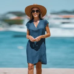 Women's V-Neck Short Sleeve Mini Cover-Up Dress - Cupshe -BLAZER GUEST 545f0c09 d46e 44de a20b 3518a25d0e4d